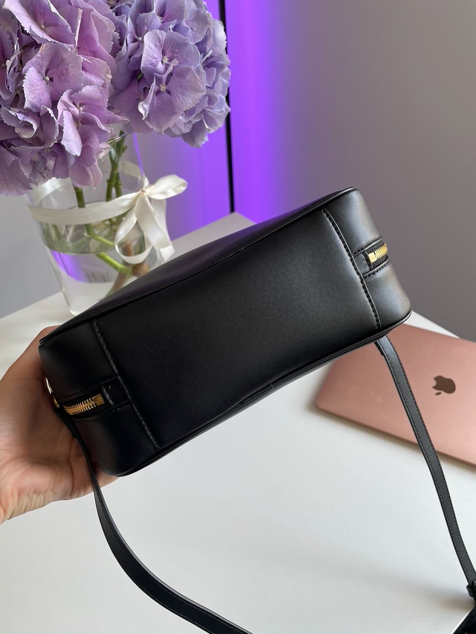 MiuMu Leather Top Handle Bag Black - 20