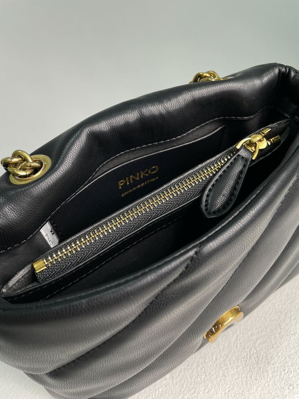 Pinko Baby Love Bag Puff Maxi Quilt Black/Gold - 12