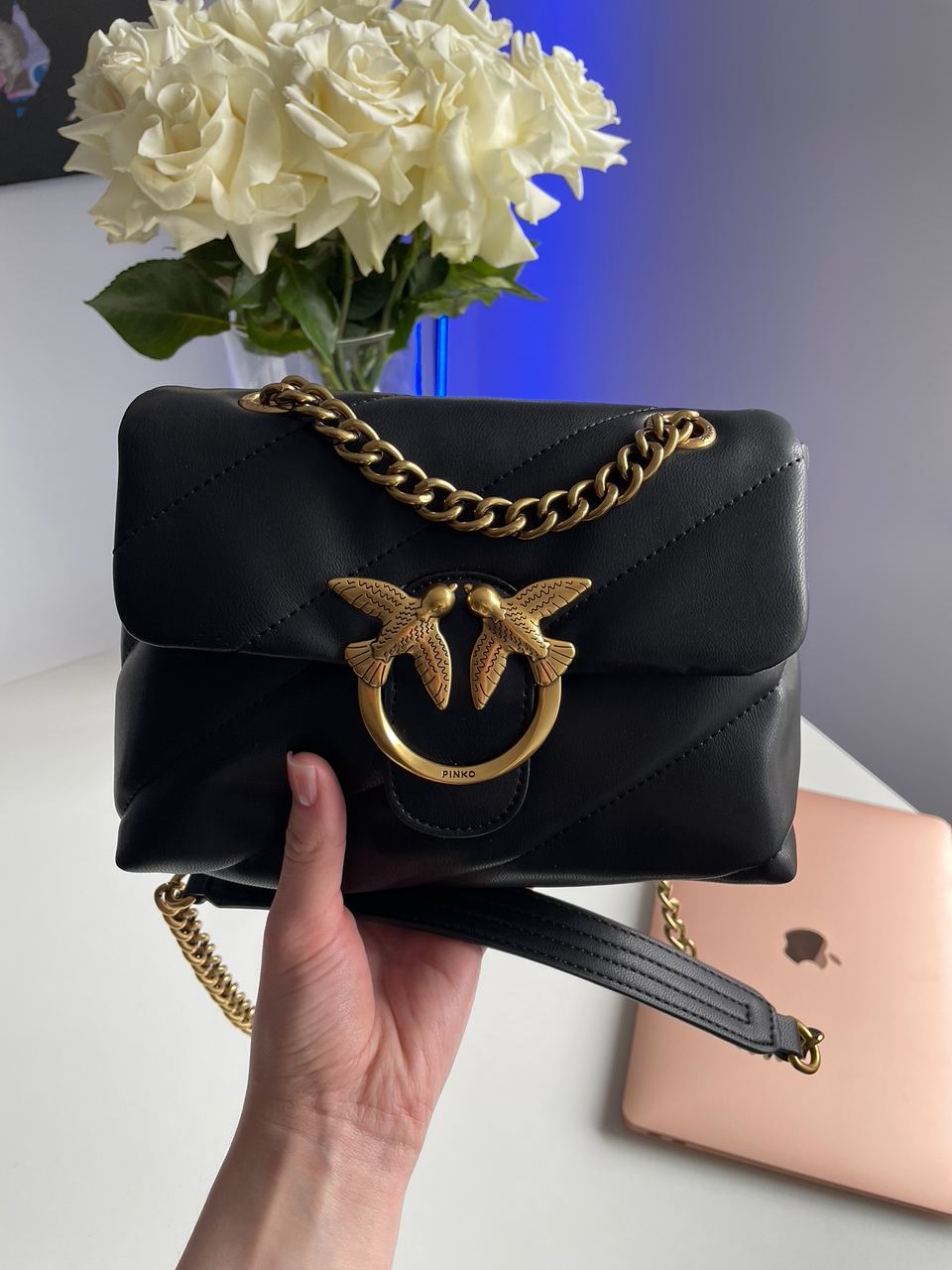 Pinko Baby Love Bag Puff Maxi Quilt Black/Gold - 5