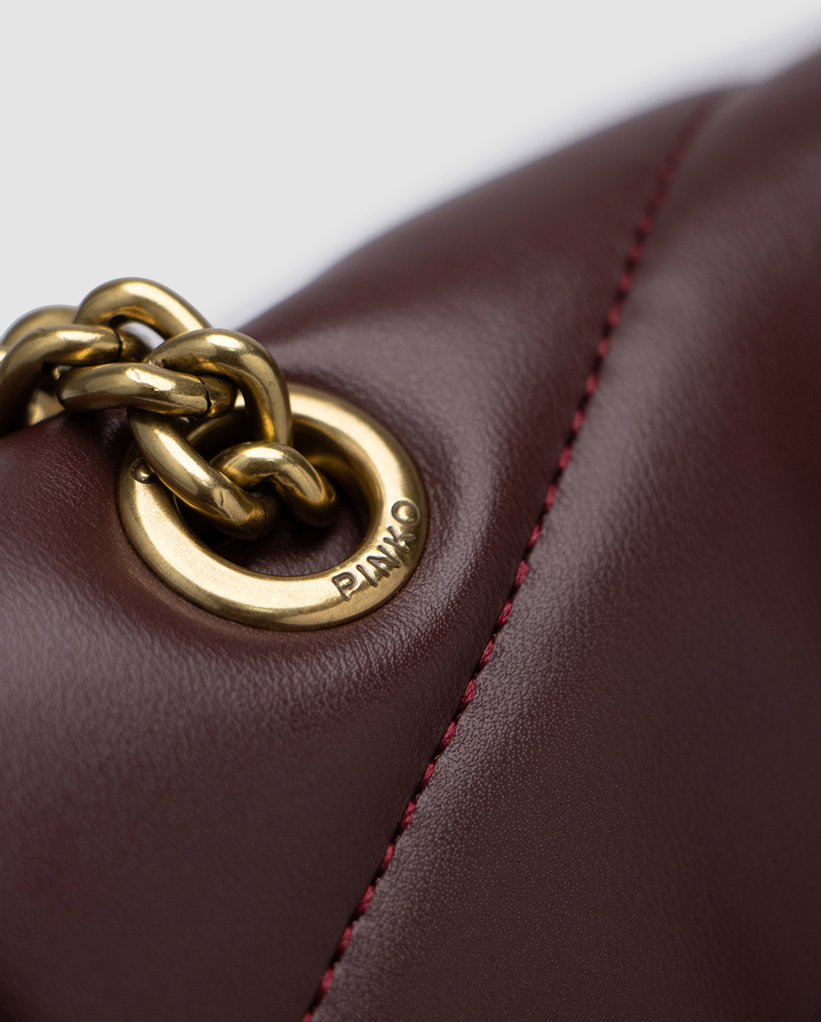 Pinko Baby Love Bag Puff Maxi Quilt Burgundy/Gold - 5
