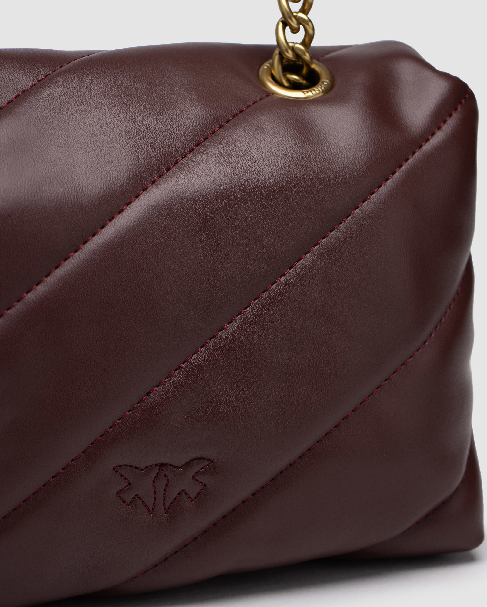 Pinko Baby Love Bag Puff Maxi Quilt Burgundy/Gold - 6