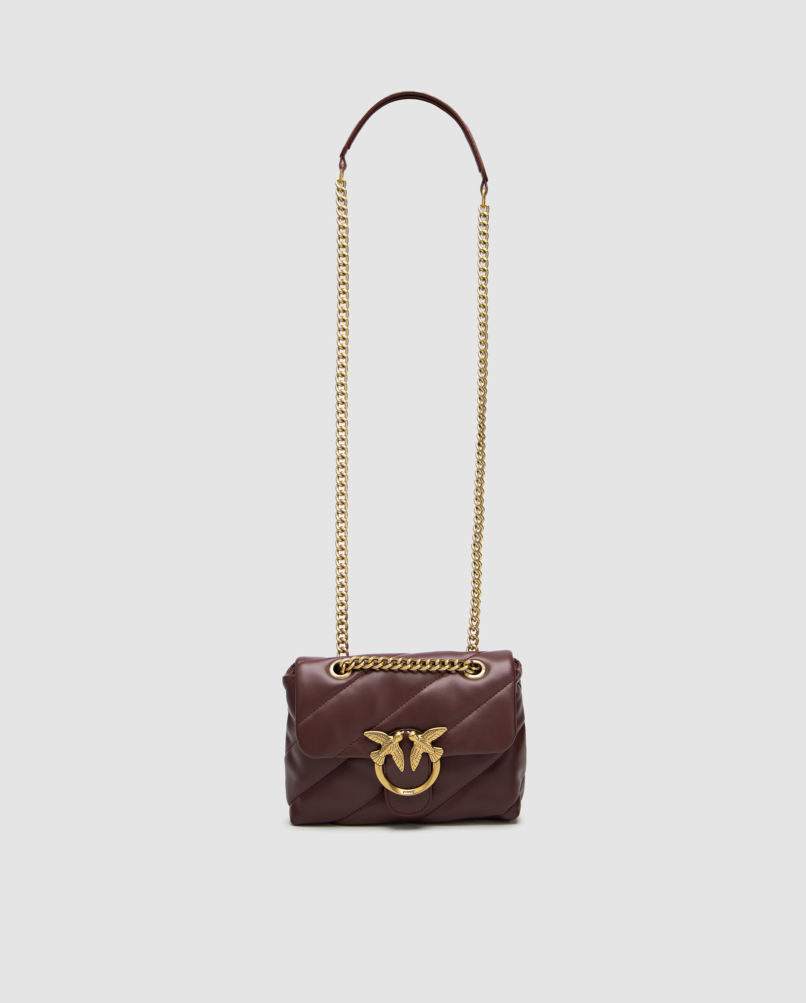 Pinko Baby Love Bag Puff Maxi Quilt Burgundy/Gold