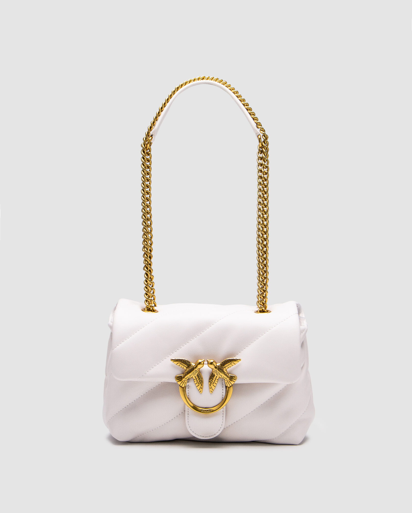 Pinko Baby Love Bag Puff Maxi Quilt White/Gold - 2