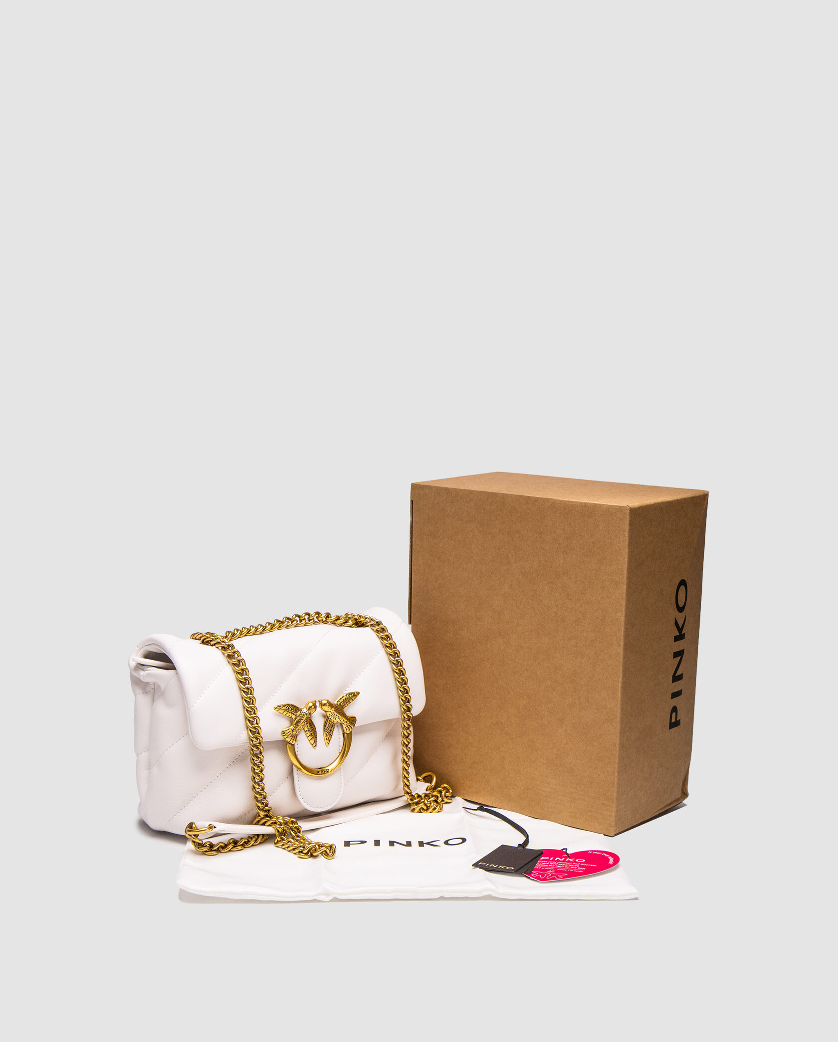 Pinko Baby Love Bag Puff Maxi Quilt White/Gold - 4