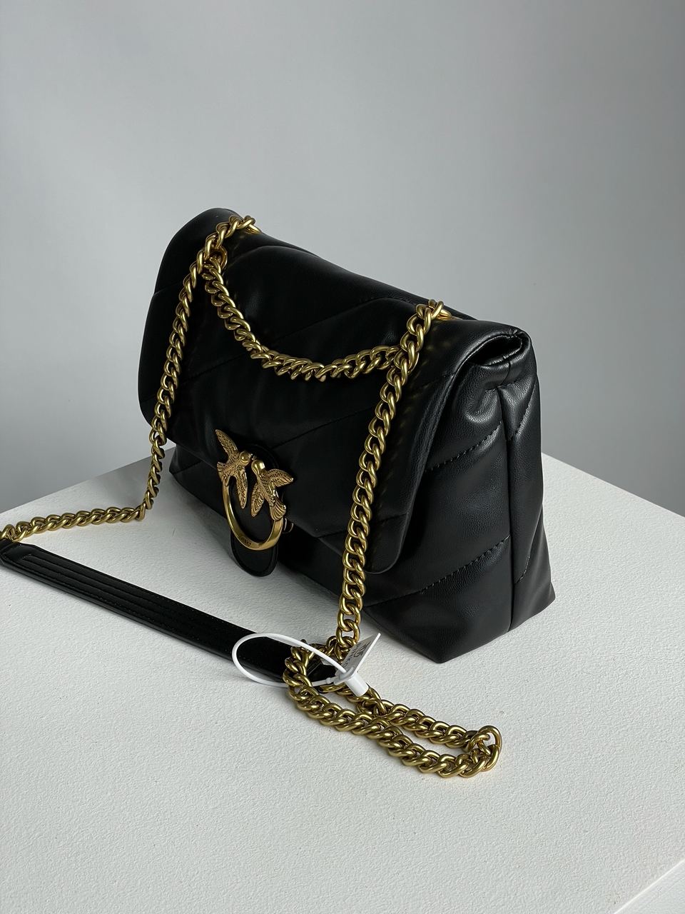 Pinko Big Love Bag Puff Maxi Quilt Black/Gold - 11