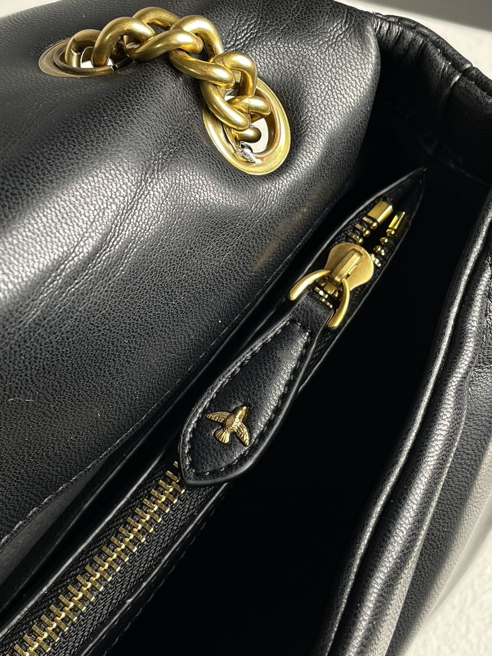 Pinko Big Love Bag Puff Maxi Quilt Black/Gold - 19