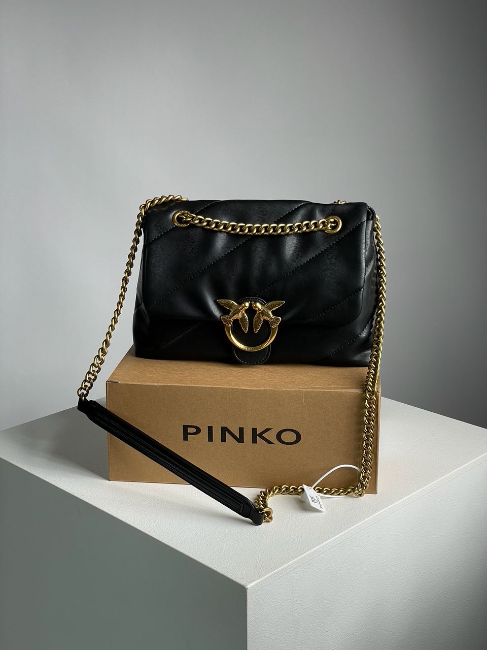 Pinko Big Love Bag Puff Maxi Quilt Black/Gold - 3