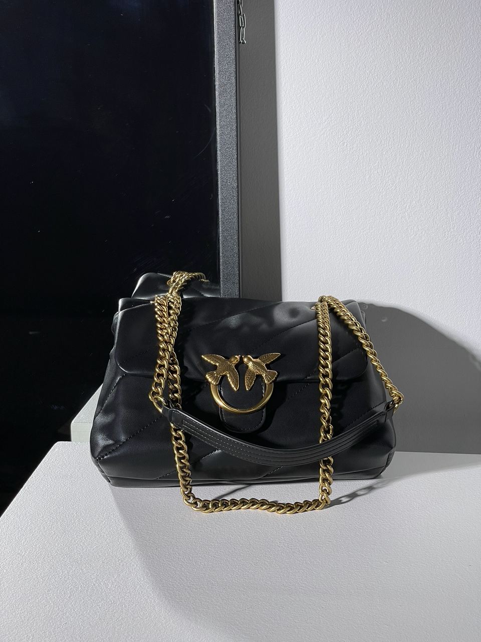 Pinko Big Love Bag Puff Maxi Quilt Black/Gold - 4