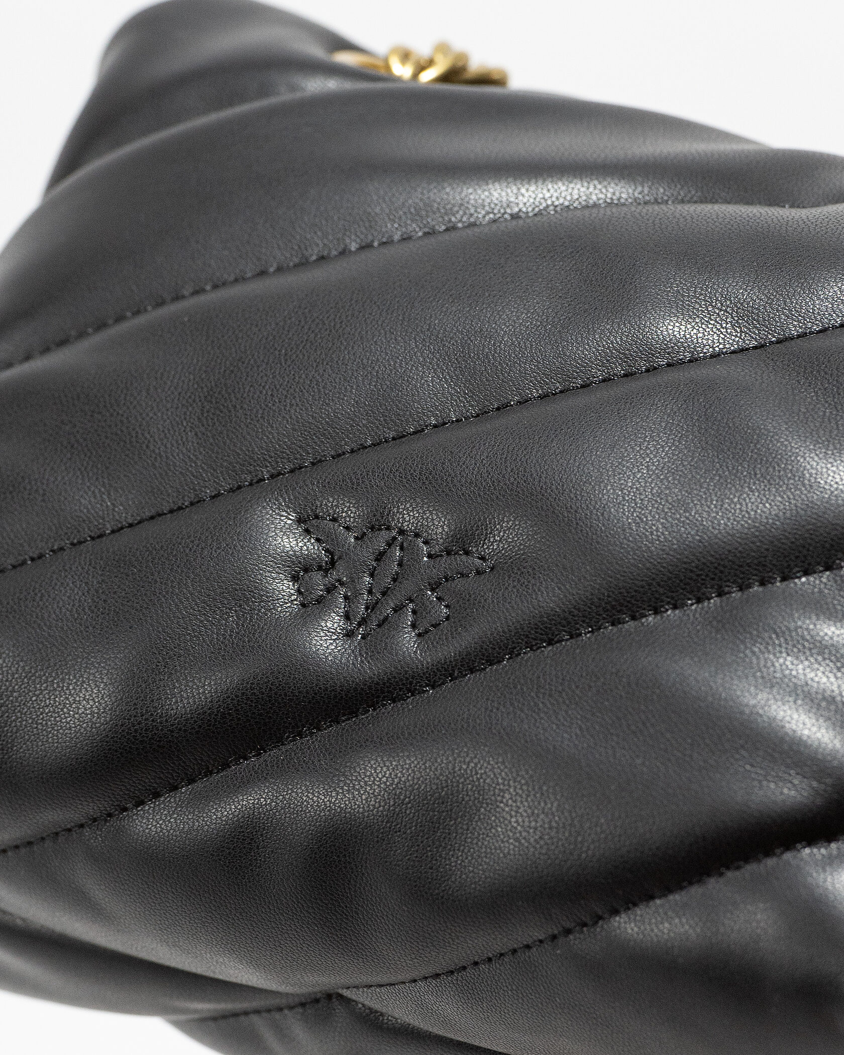 Pinko Black Quilted Leather Love Mini Puff Pins - 13