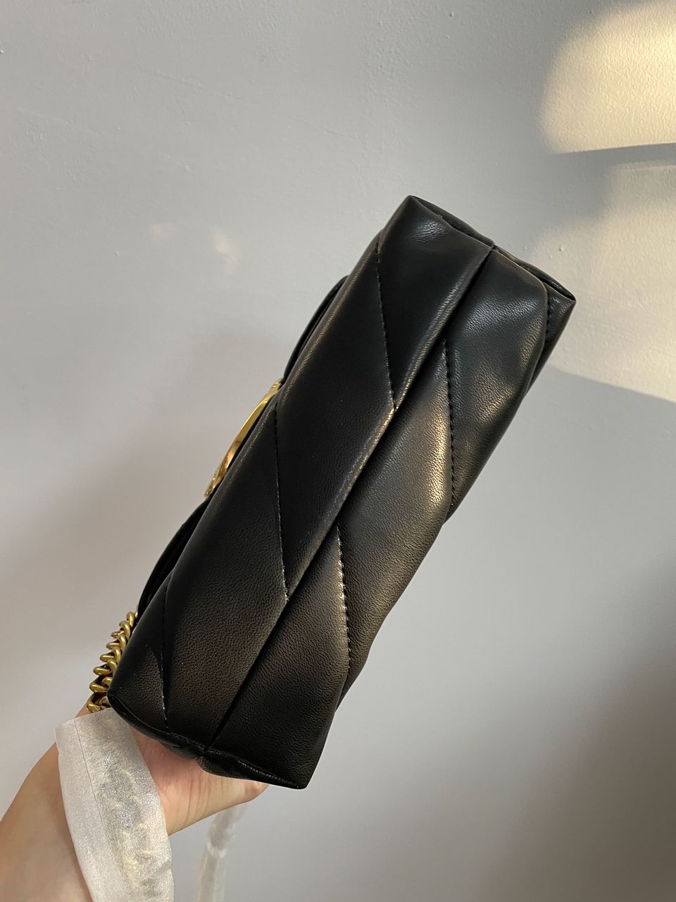 Pinko Black Quilted Leather Love Mini Puff Pins - 20