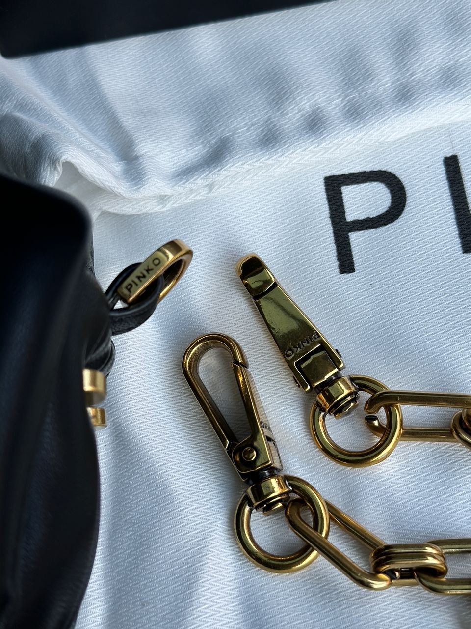 Pinko Black Quilted Leather Love Mini Puff Staples - 16