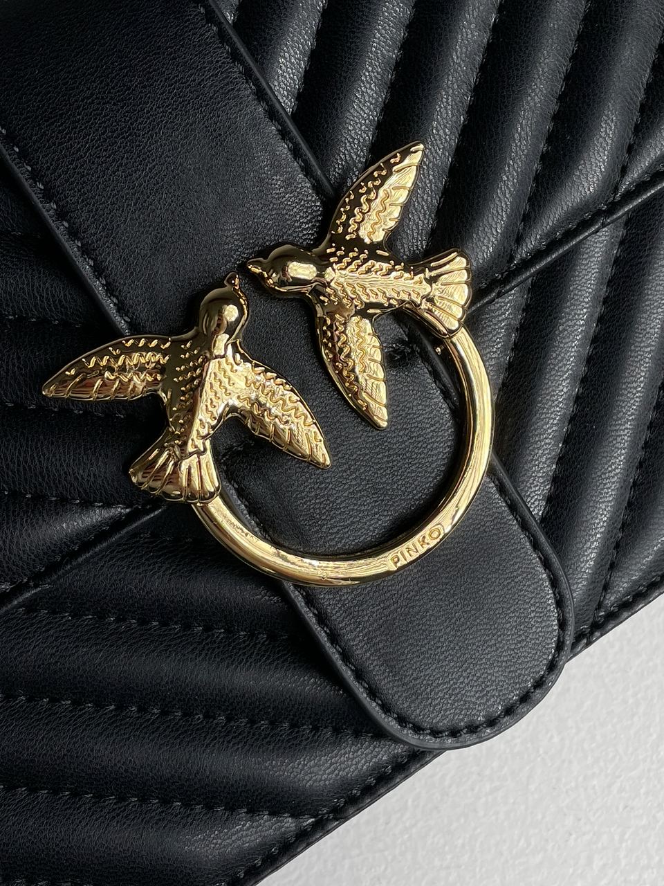 Pinko Classic Love Bag One Chevron Black/Gold - 9