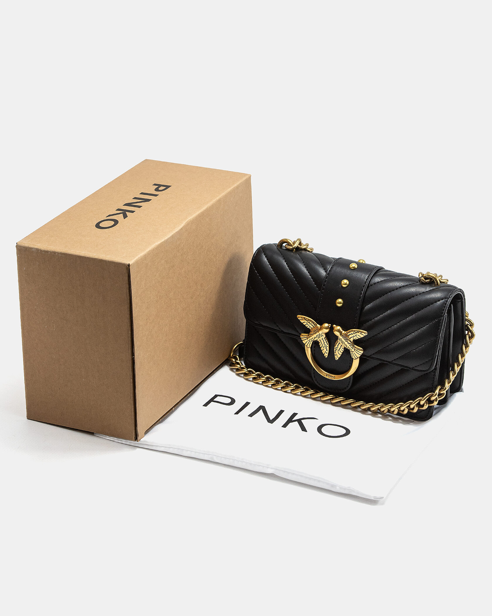 Pinko Classic Mini Love Bag One Chevron Black/Gold - 2