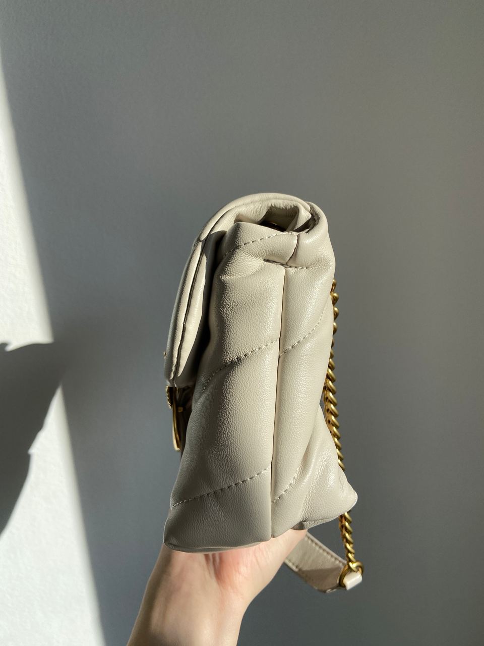 Pinko Grey Quilted Leather Love Mini Puff Pins - 11