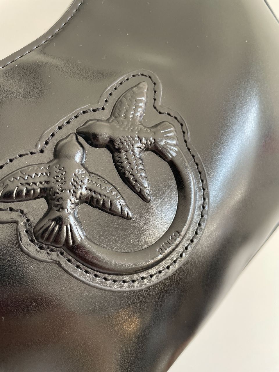 Pinko Half Moon Bag Simply Black With Leather Buckle - 11