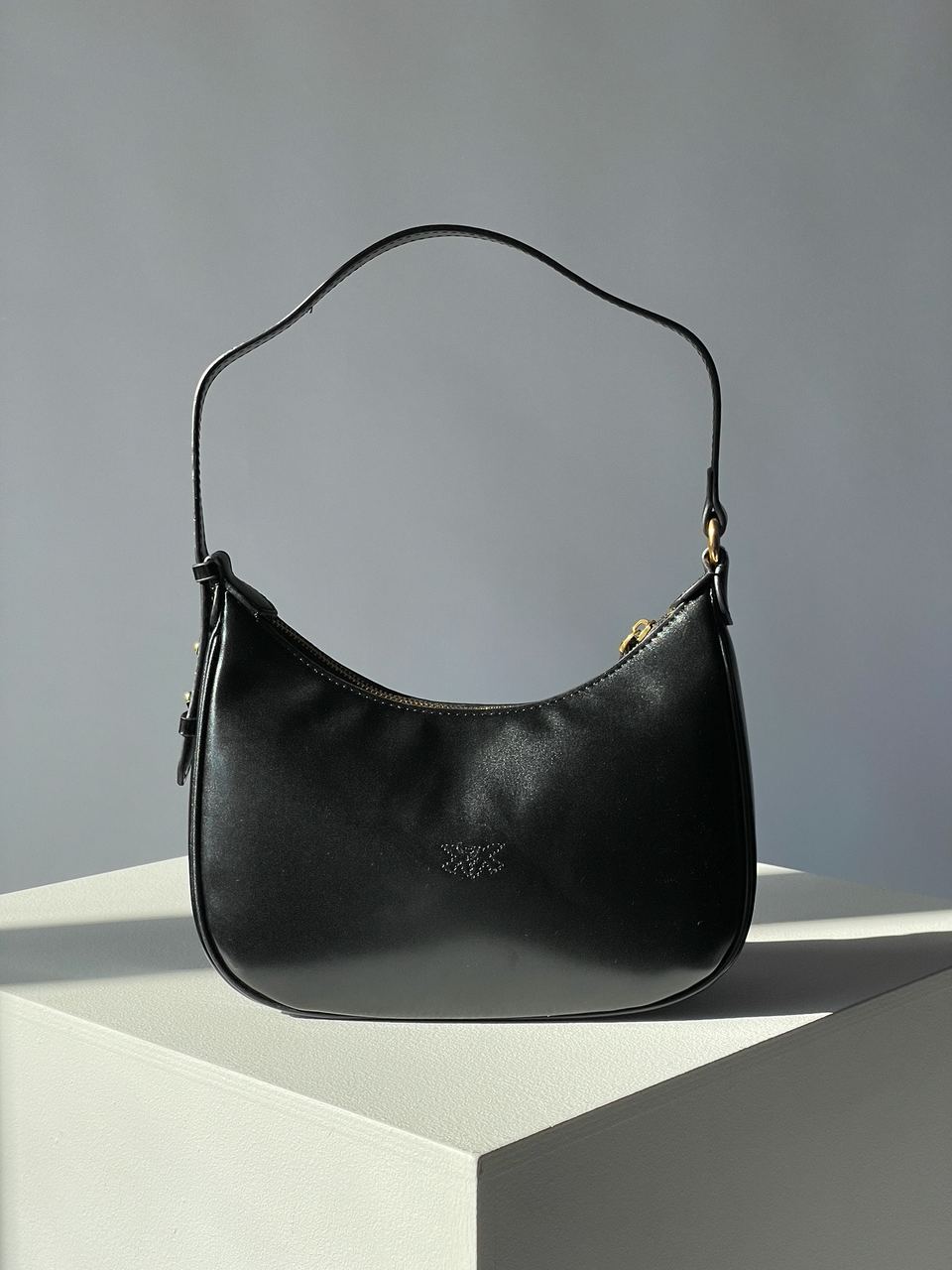 Pinko Half Moon Bag Simply Black With Leather Buckle - 14