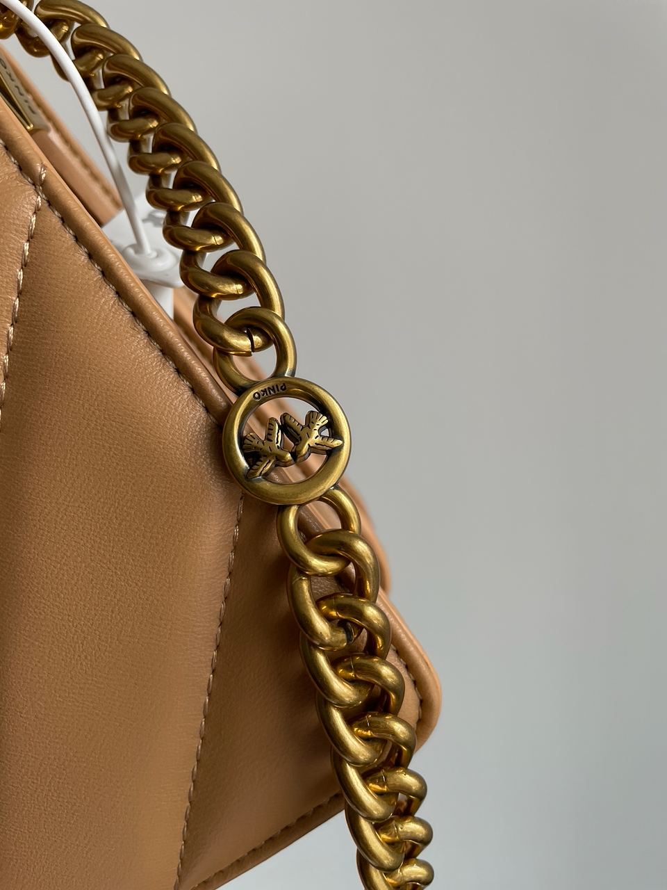 Pinko Large Love Bag Click Big Chevron Beige - 10