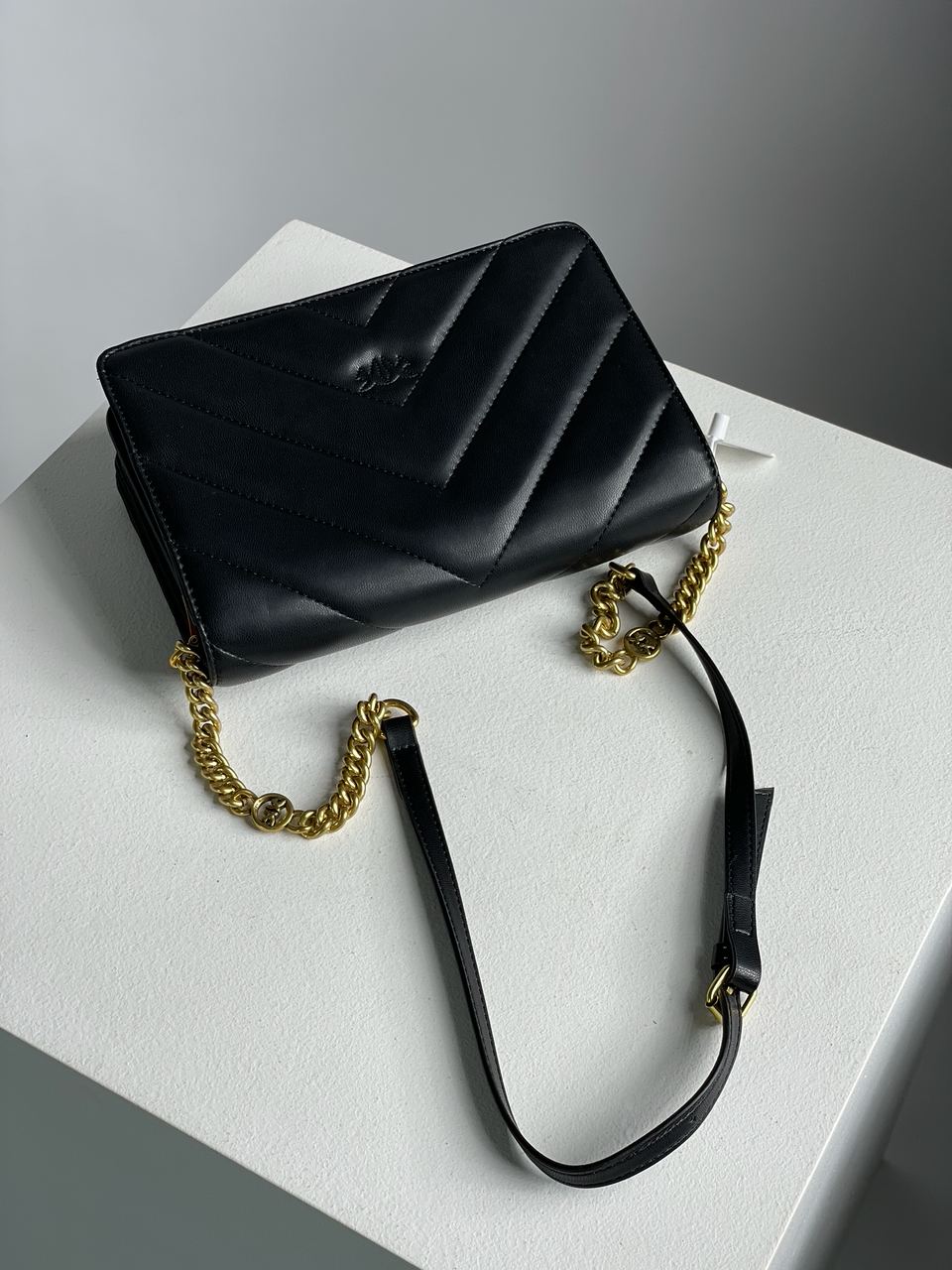 Pinko Large Love Bag Click Big Chevron Black - 12