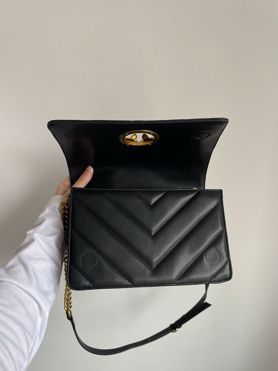 Pinko Large Love Bag Click Big Chevron Black - 20