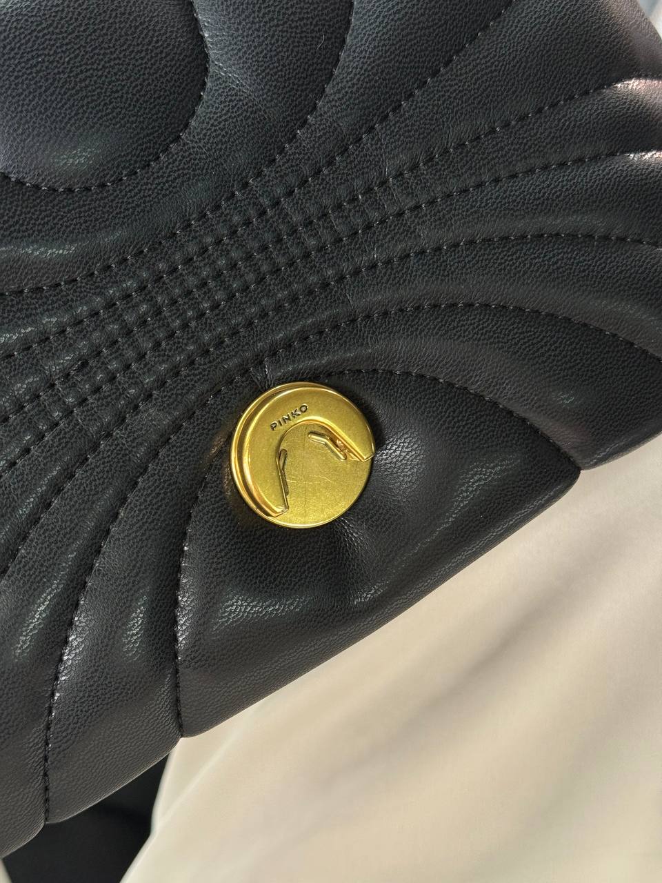 Pinko Love Bag Puff Butterfly Quilt Black/Gold - 17