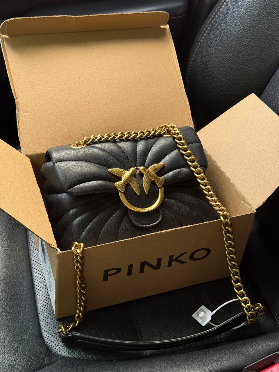 Pinko Love Bag Puff Butterfly Quilt Black/Gold - 2