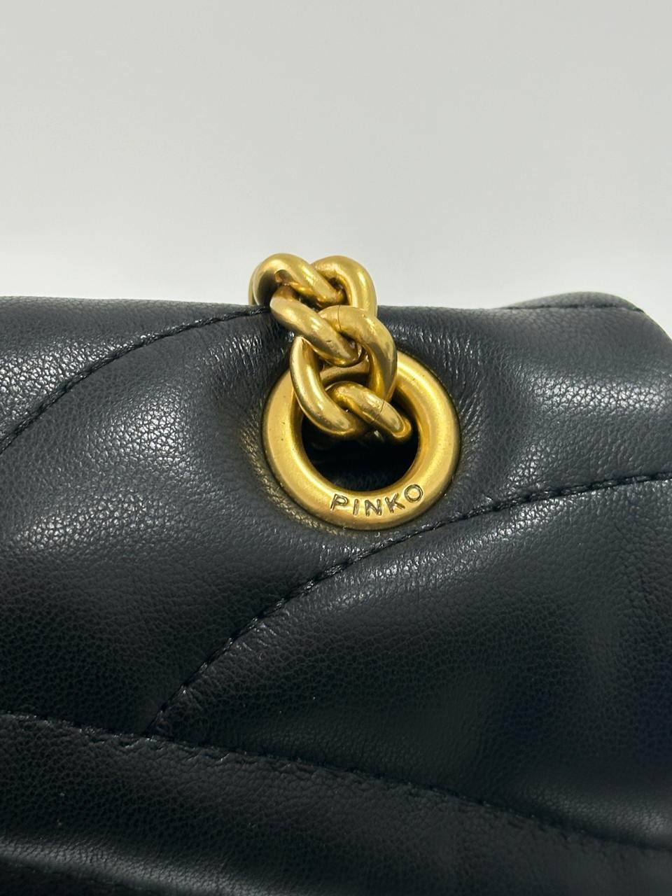 Pinko Love Bag Puff Butterfly Quilt Black/Gold - 10