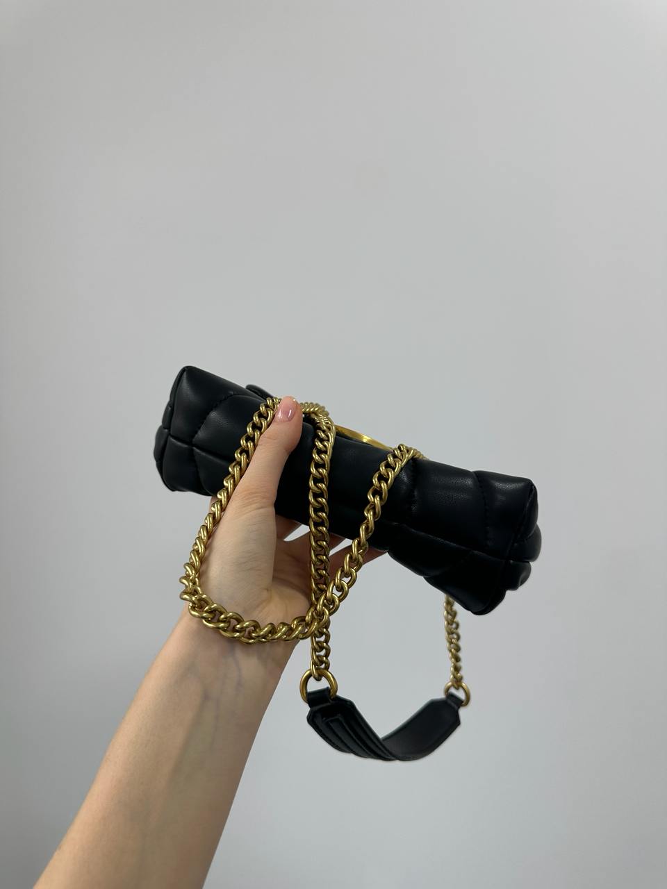 Pinko Love Bag Puff Butterfly Quilt Black/Gold - 7