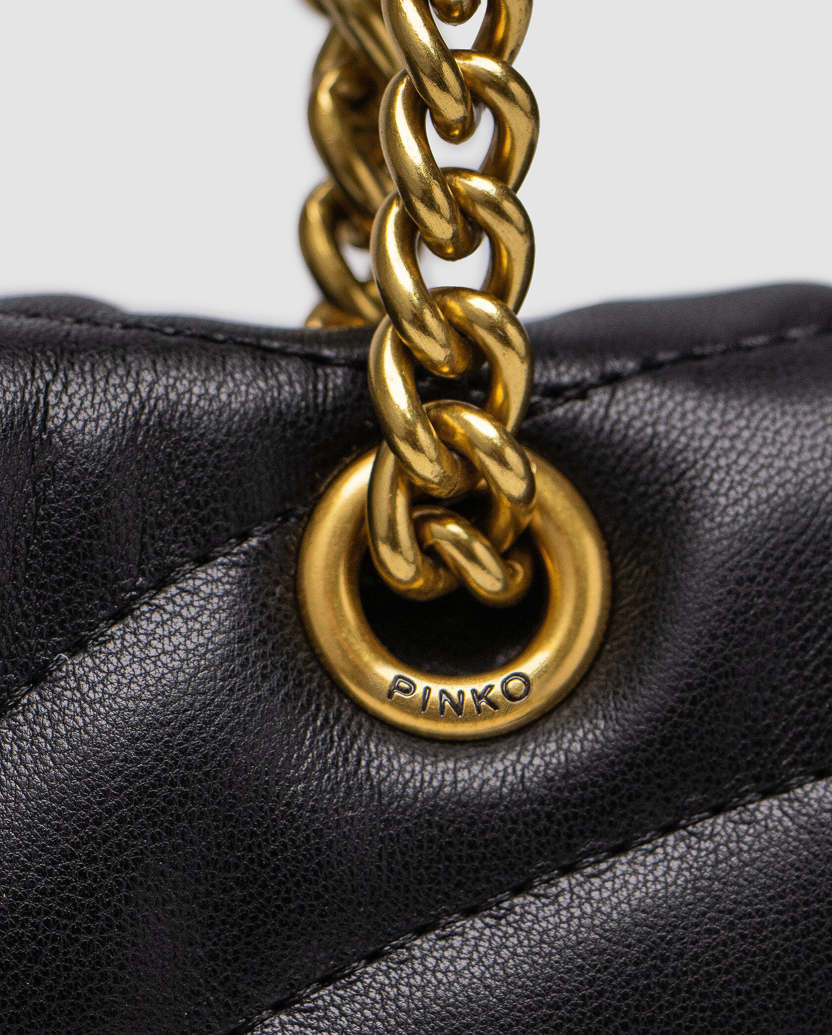 Pinko Love Bag Puff Butterfly Quilt Black/Gold - 9