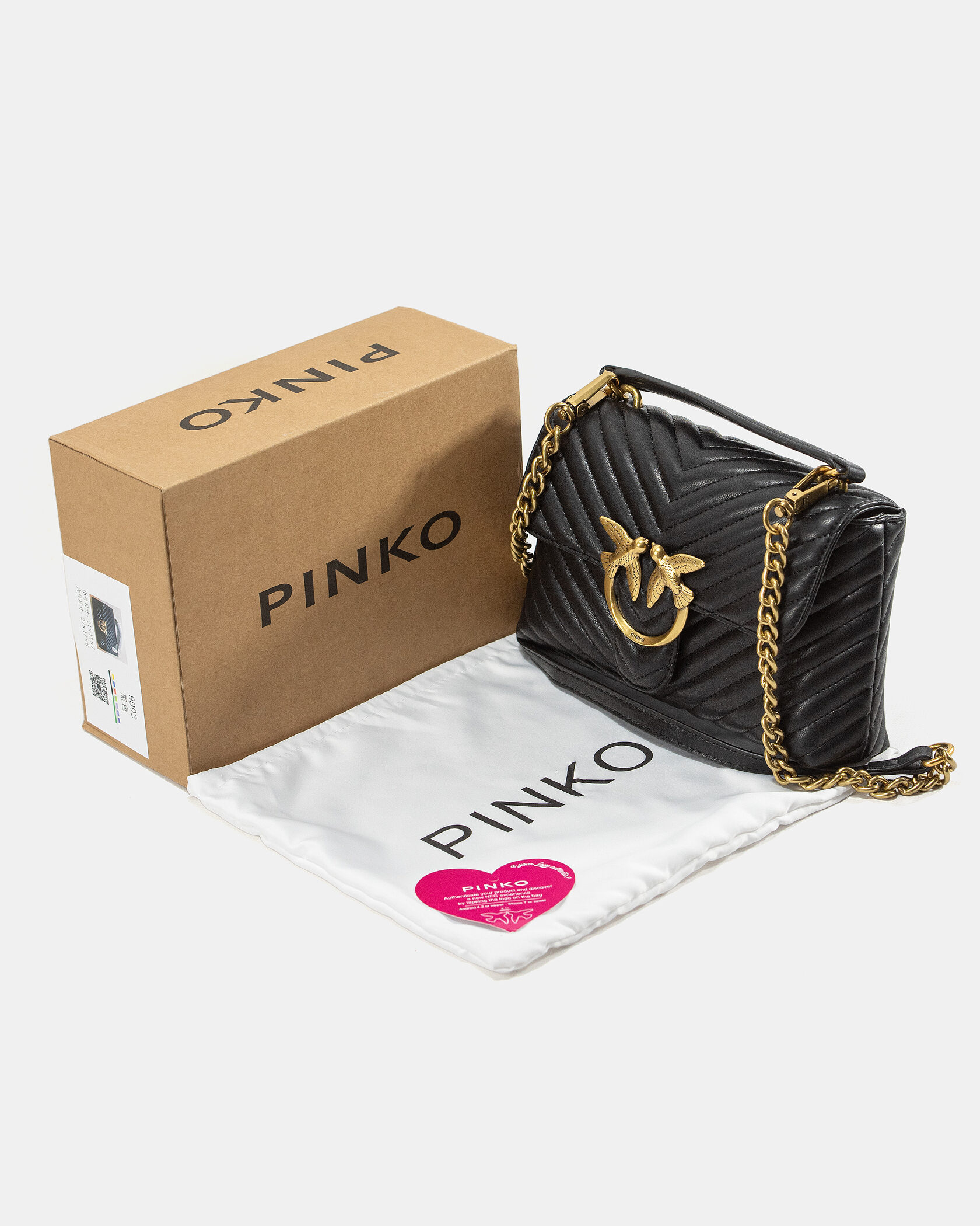 Pinko Love Big Puff Maxi Quilt Top Handle Bag in Black - 2