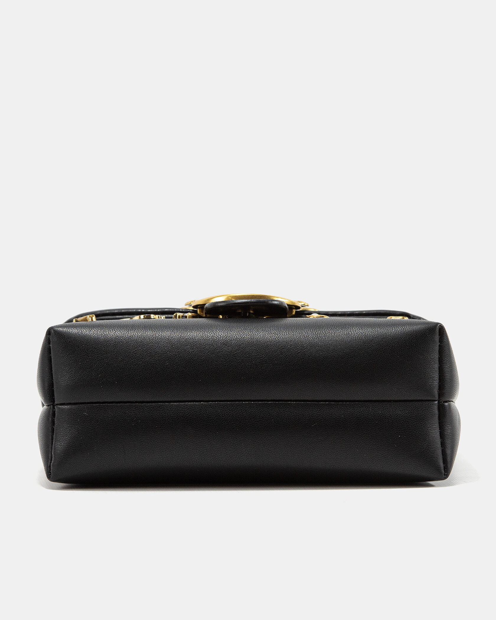 Pinko Love Medium Shoulder Bag in Black Leather with Embellishments - 12