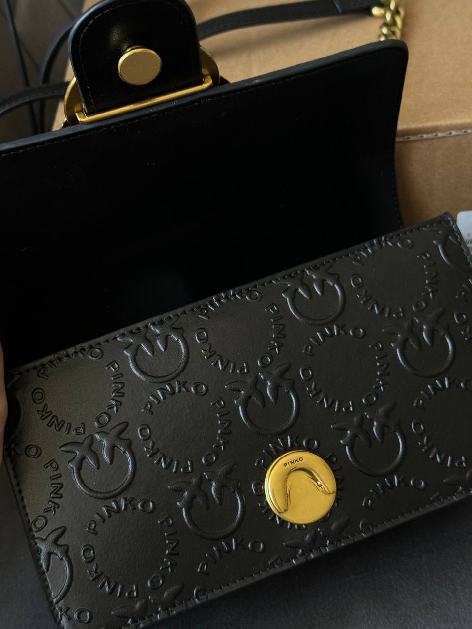 Pinko Love Mini Icon New Monogram Black/Gold - 6