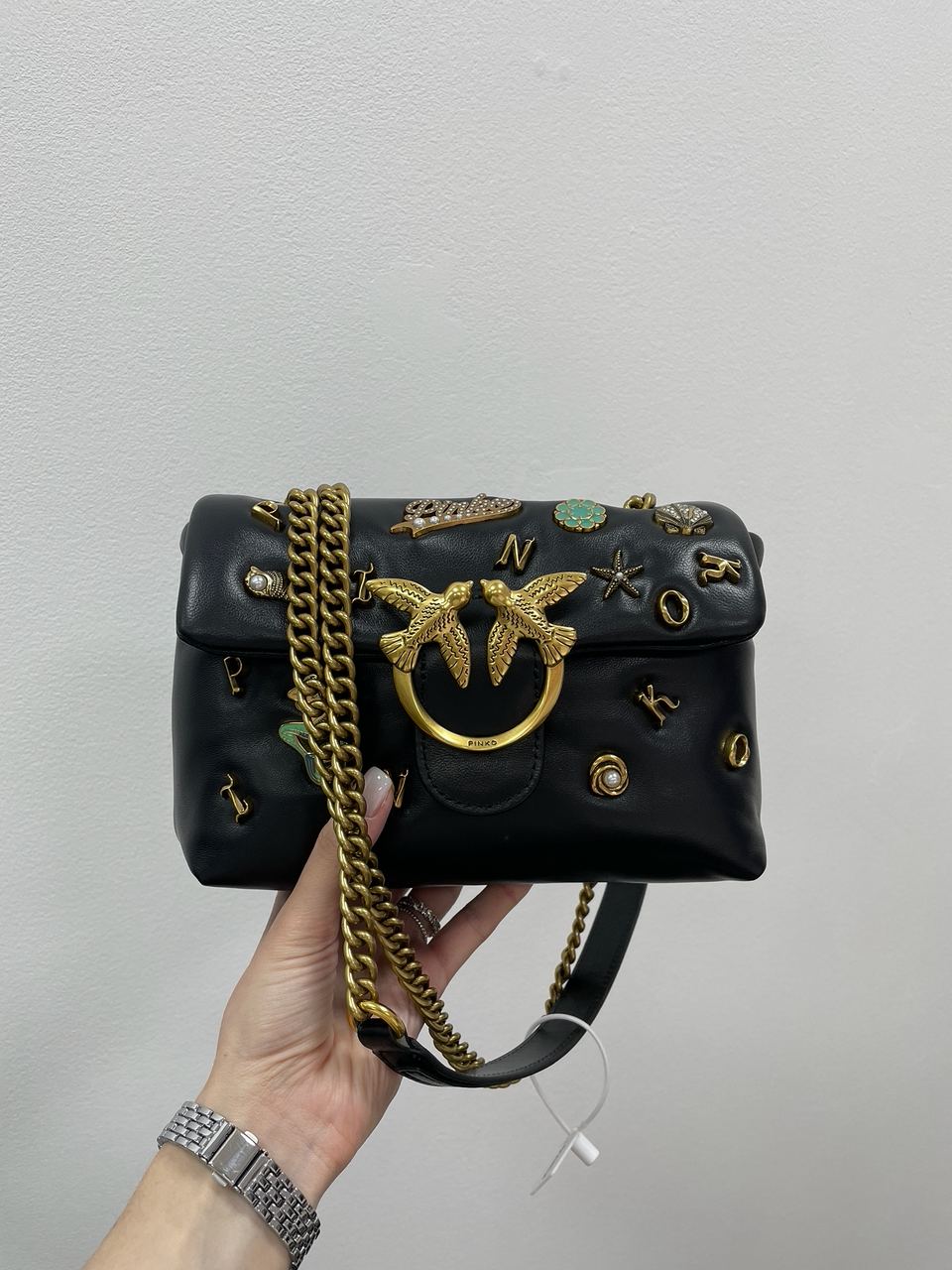 Pinko Love Mini Puff Black Summer Pins - 12