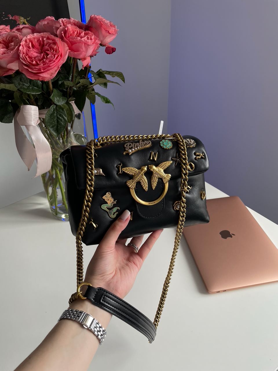 Pinko Love Mini Puff Black Summer Pins - 8