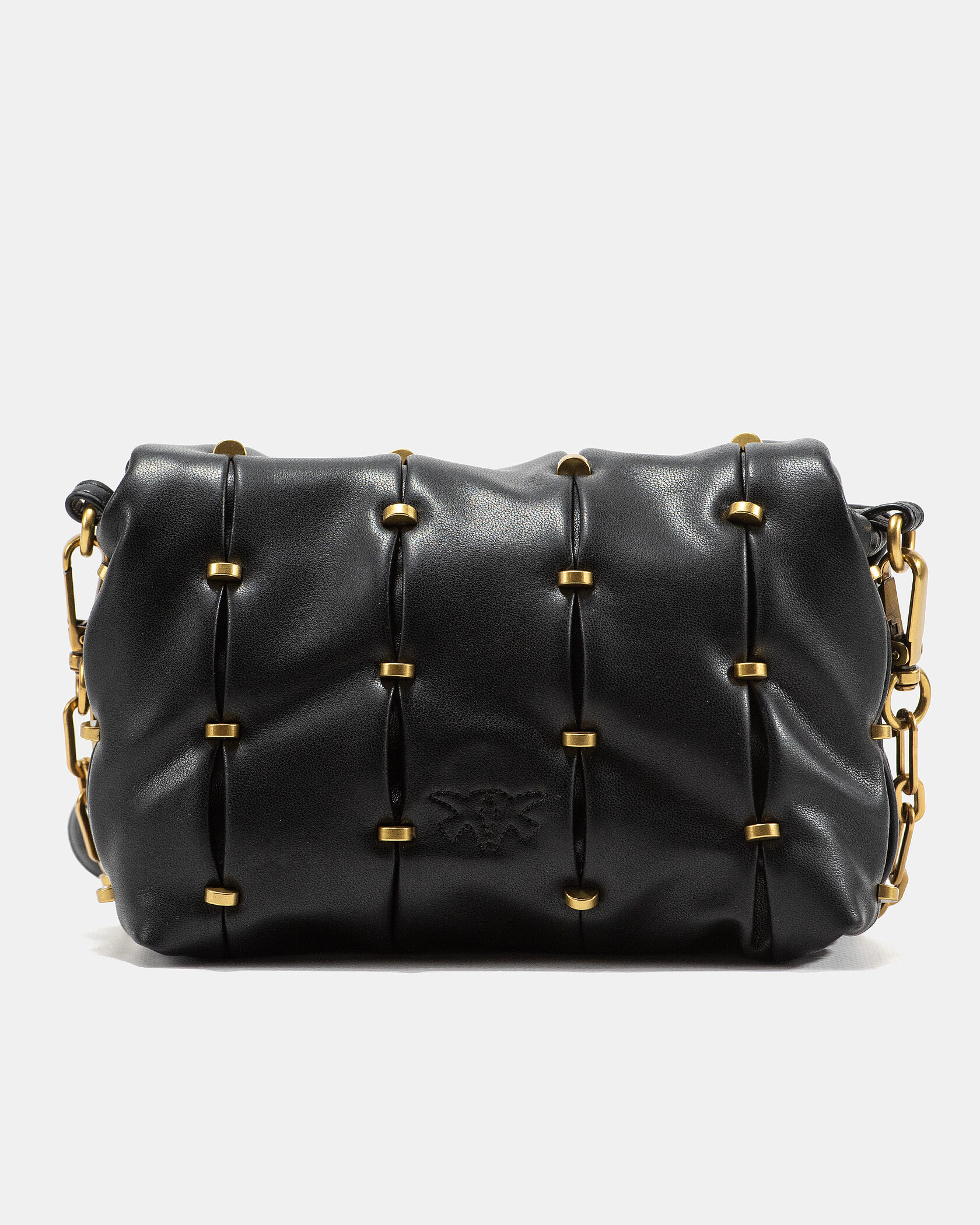 Pinko Love Small Puff Maxi Quilt Shoulder Bag in Black with Studs - 8