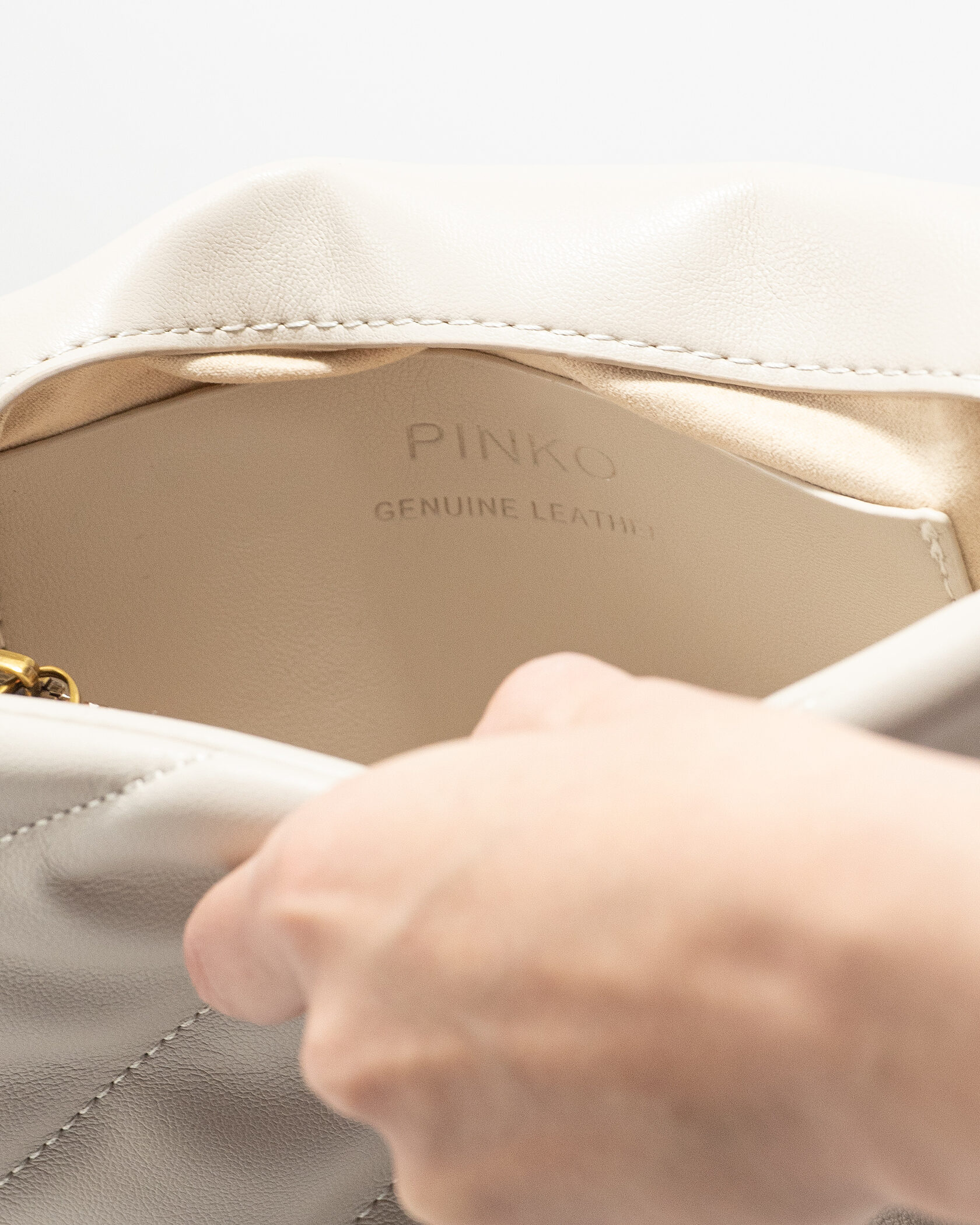 Pinko Love Small Soft Puff Maxi Quilt Shoulder Bag in White/Cream - 16