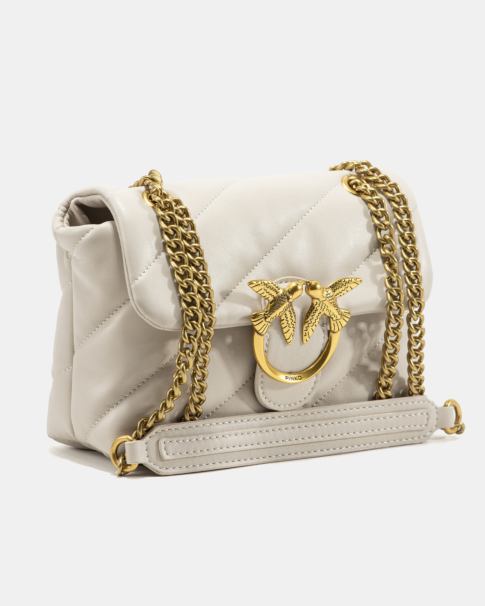 Pinko Love Small Soft Puff Maxi Quilt Shoulder Bag in White/Cream - 5