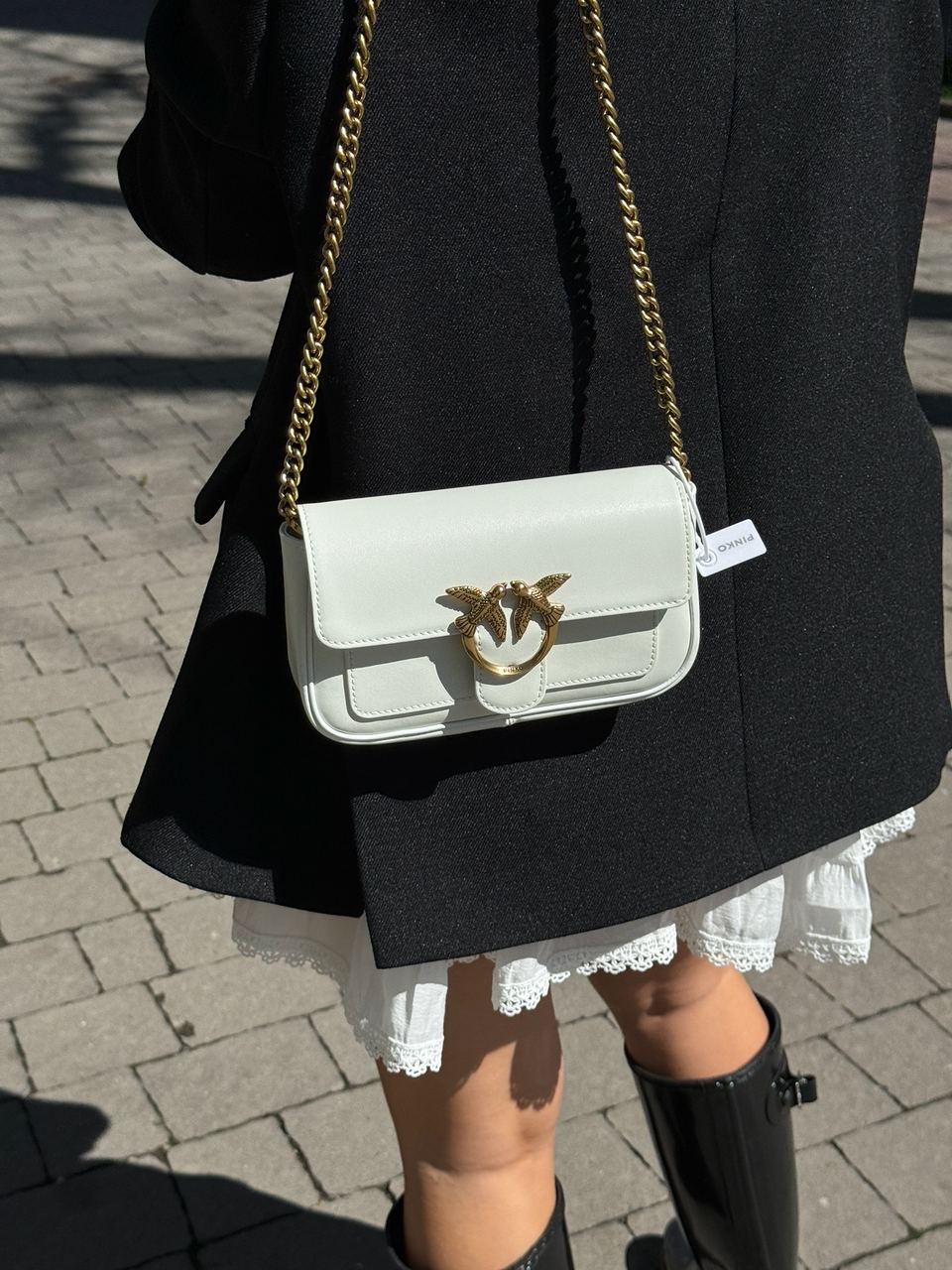 Pinko LoveBag Pocket Simply Cream/Antique Gold - 4