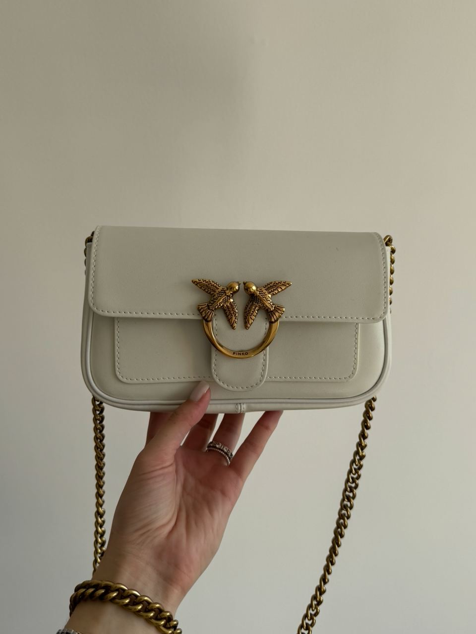 Pinko LoveBag Pocket Simply Cream/Antique Gold - 9
