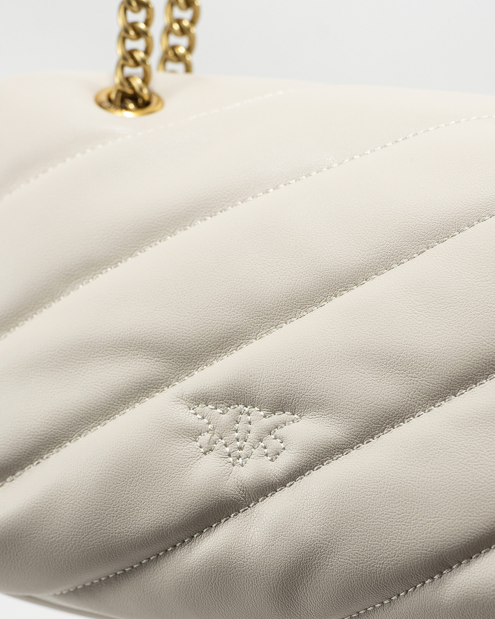 Pinko Milk Quilted Leather Love Mini Puff Pins - 12