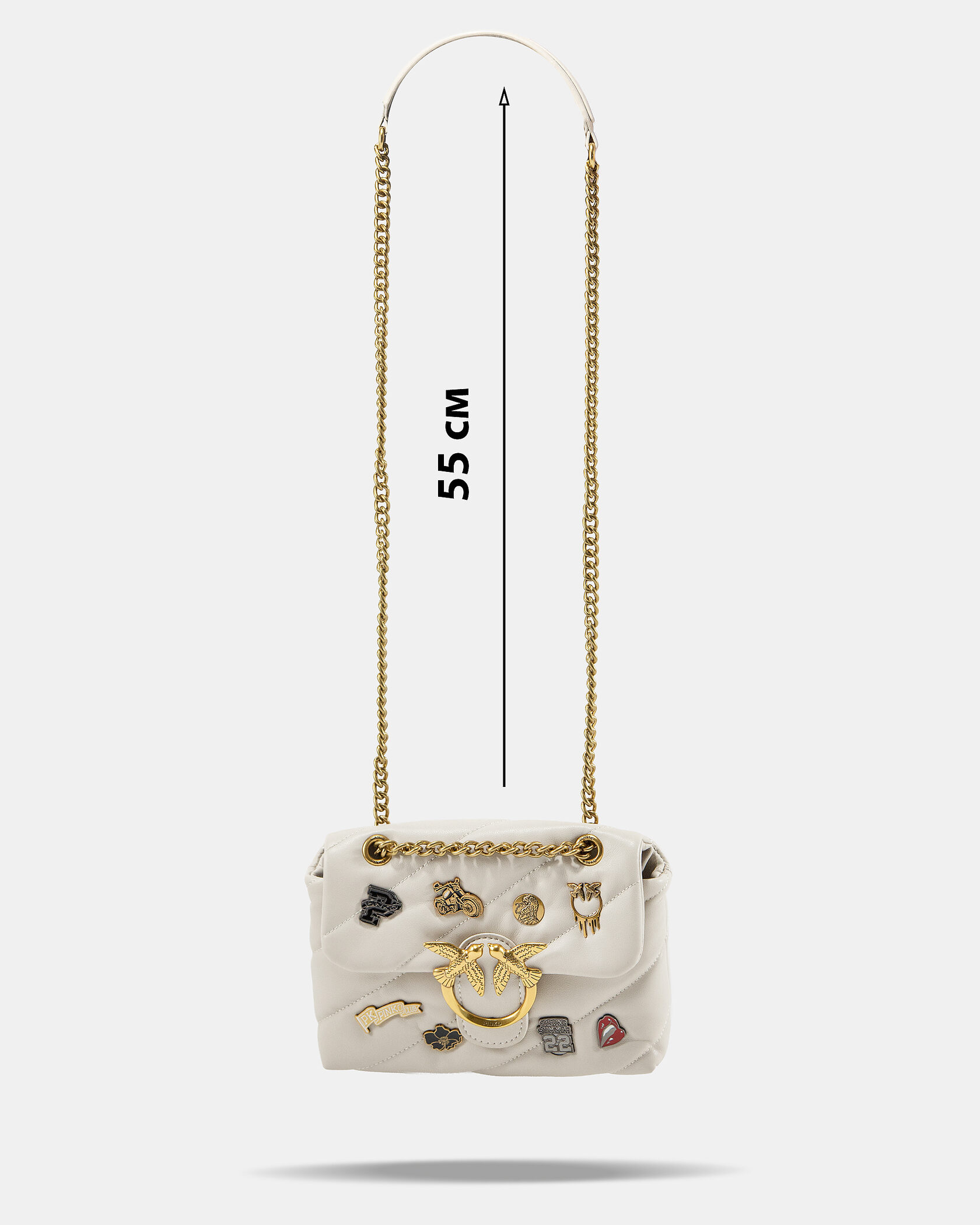 Pinko Milk Quilted Leather Love Mini Puff Pins - 4