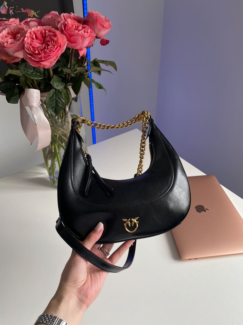 Pinko Mini Brioche Bag Hobo Black - 10