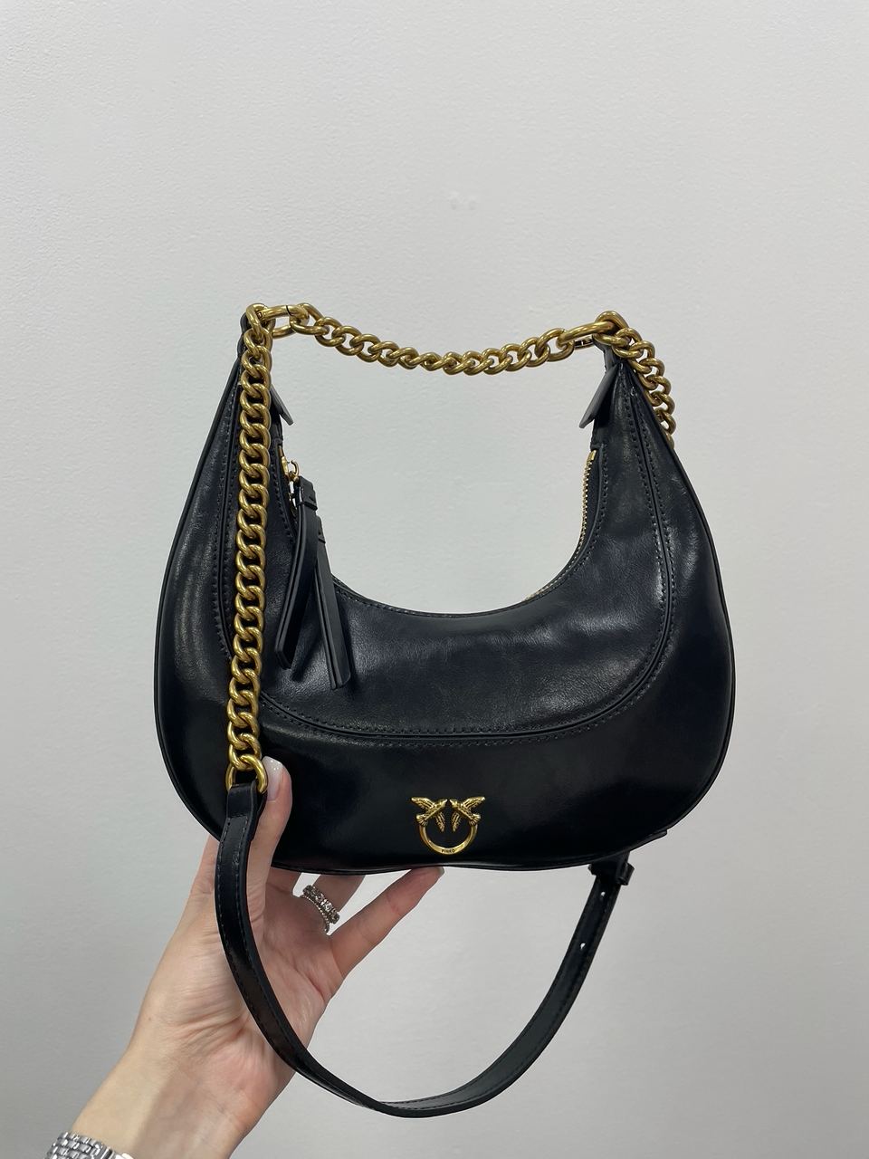 Pinko Mini Brioche Bag Hobo Black - 11