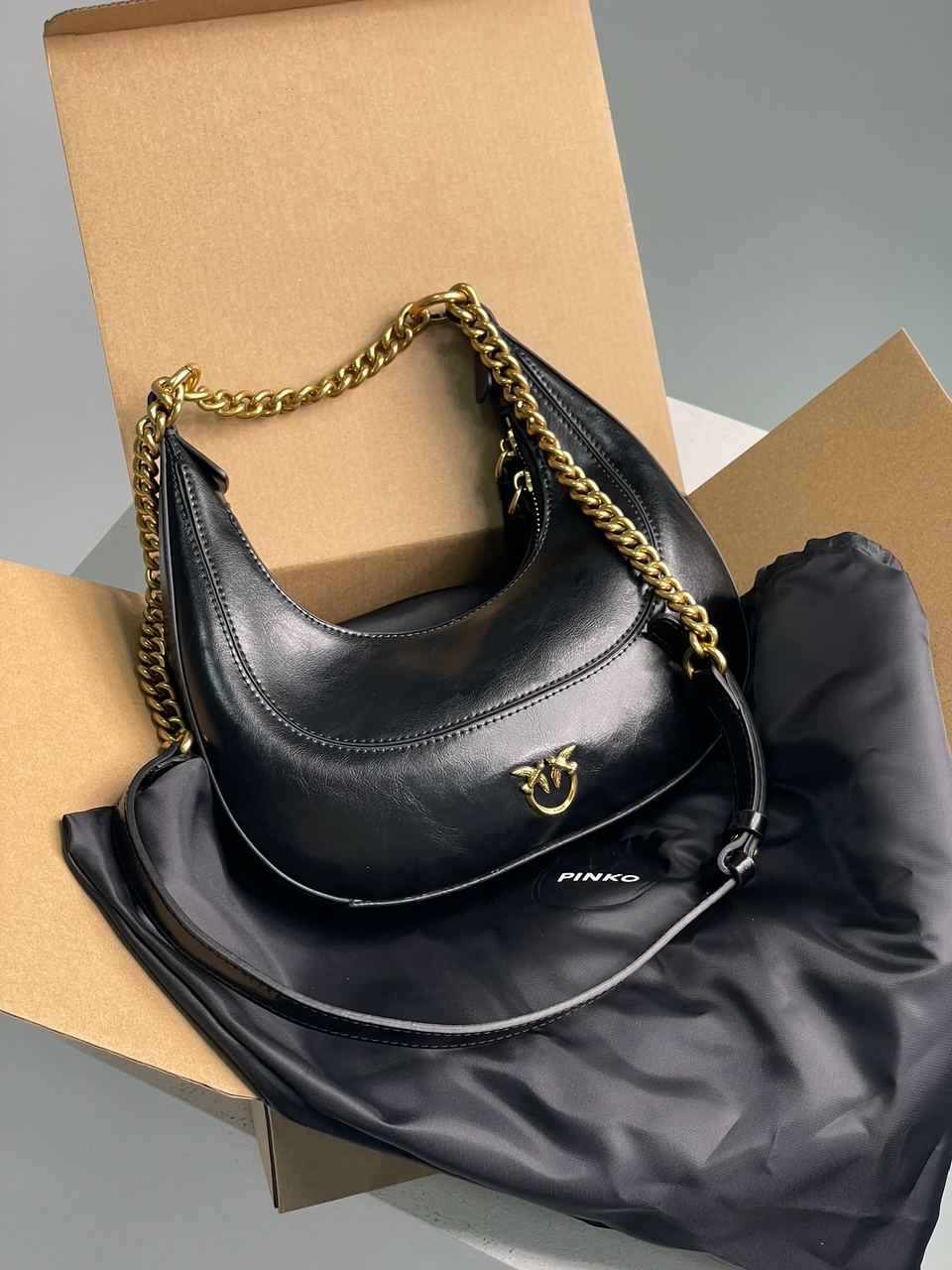 Pinko Mini Brioche Bag Hobo Black - 2