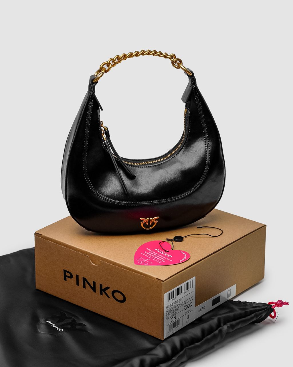 Pinko Mini Brioche Bag Hobo Black - 4