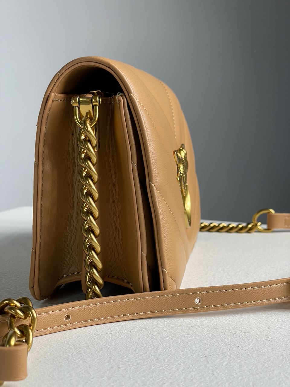 Pinko Mini Love Bag Click Big Chevron Beige - 13