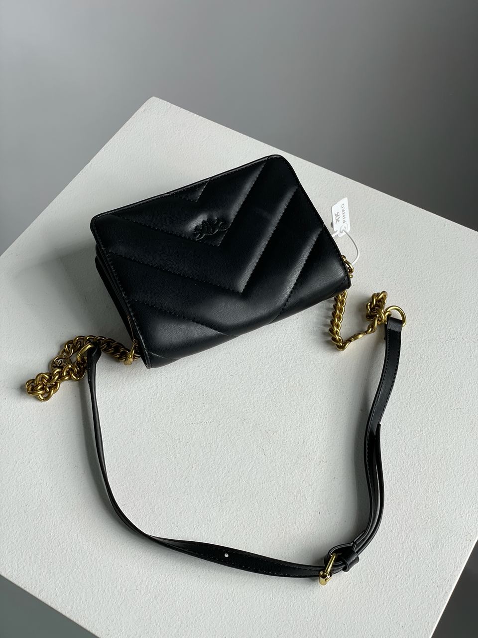 Pinko Mini Love Bag Click Big Chevron Black - 17