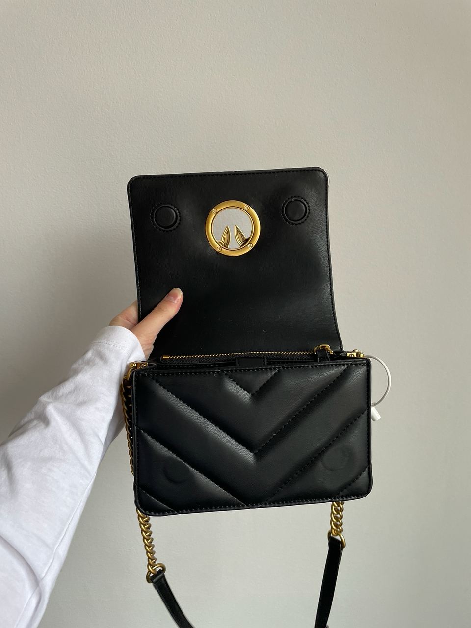 Pinko Mini Love Bag Click Big Chevron Black - 18