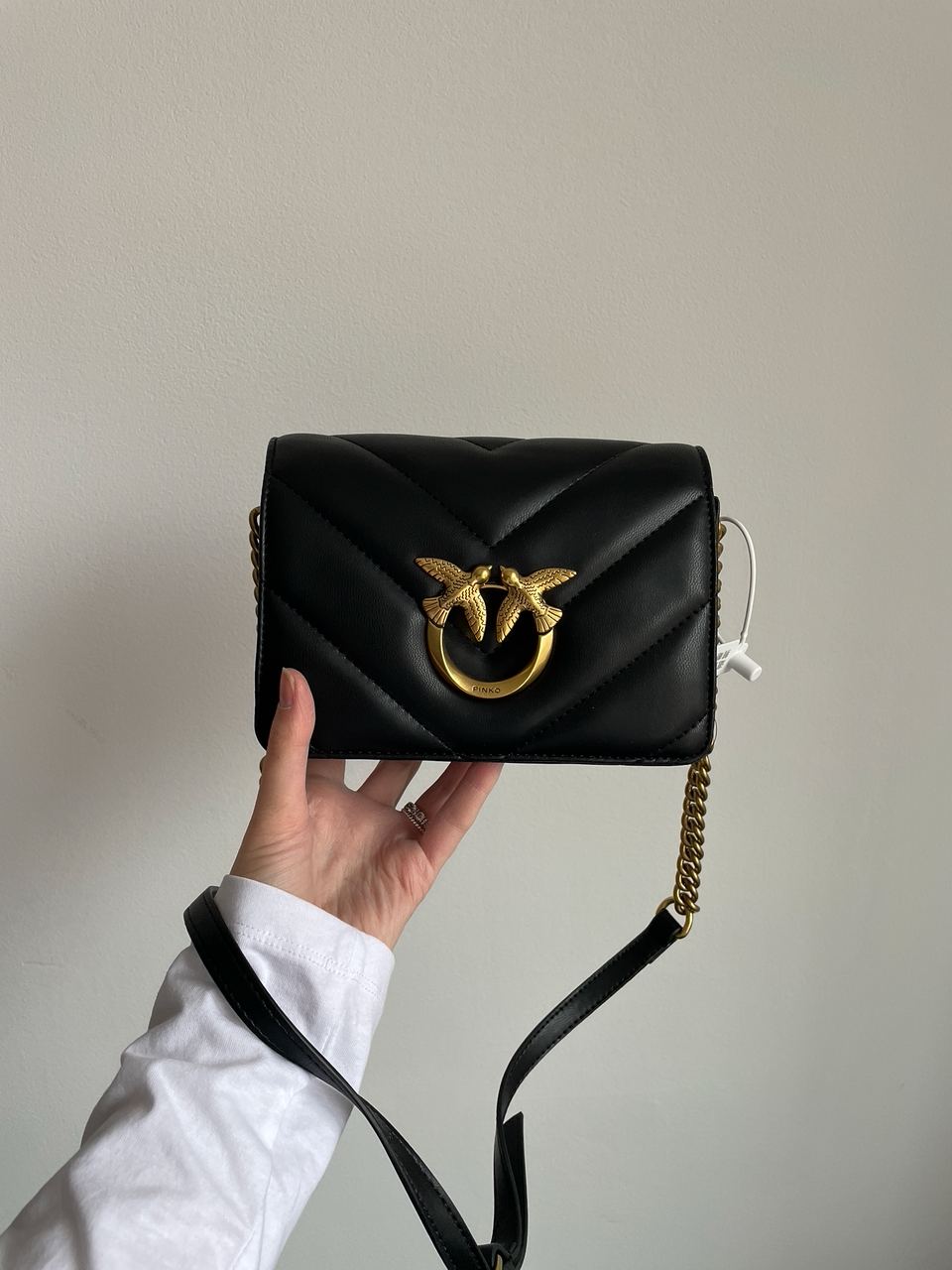 Pinko Mini Love Bag Click Big Chevron Black - 7