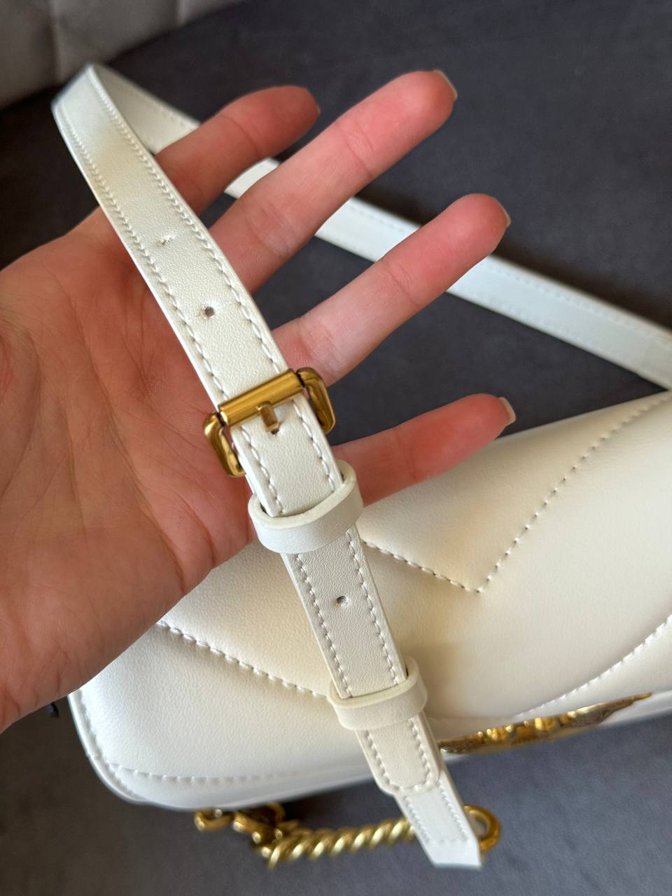 Pinko Mini Love Bag Click Big Chevron White - 6