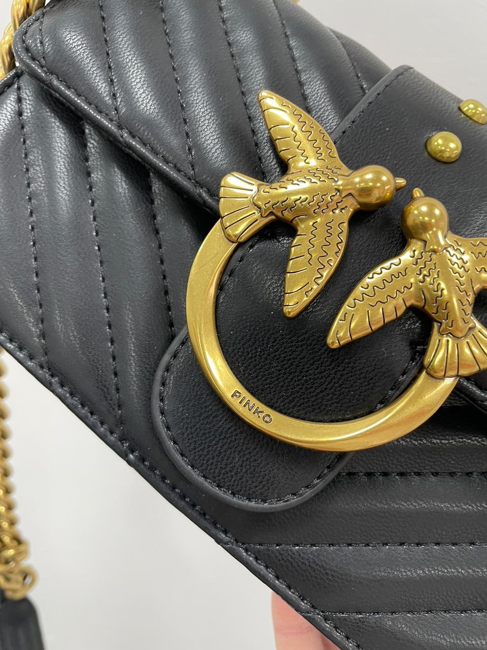 Pinko Mini Love Bag One Simply Puff Black/Gold - 9